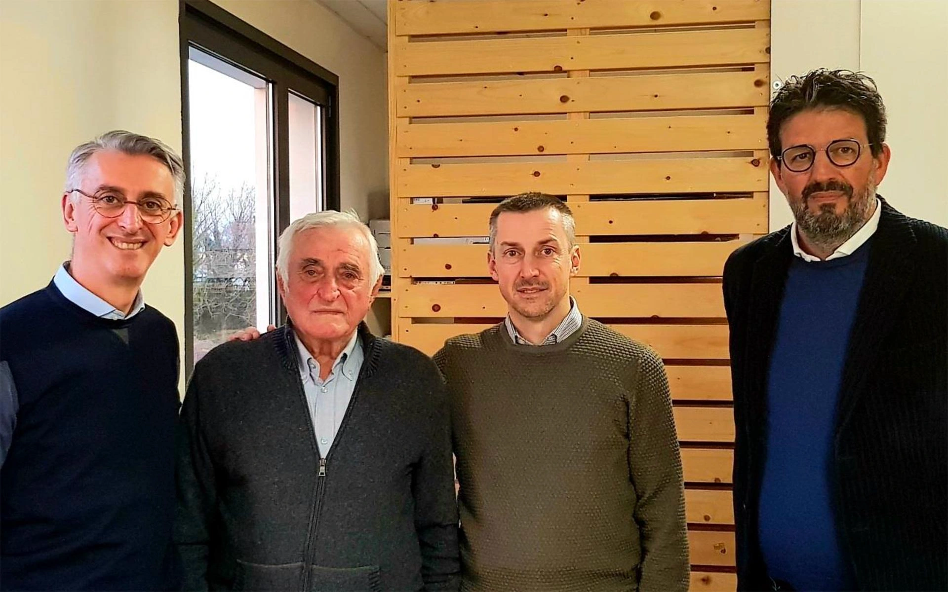 Fotografia dell’articolo “Rinnovo del C.d.A. per Gava Imballaggi”. In foto da sinistra Andrea Attilio Gava, il Cavalier Giuseppe Gava, Massimo Gava e il consigliere Vincenzo Rivizzigno.